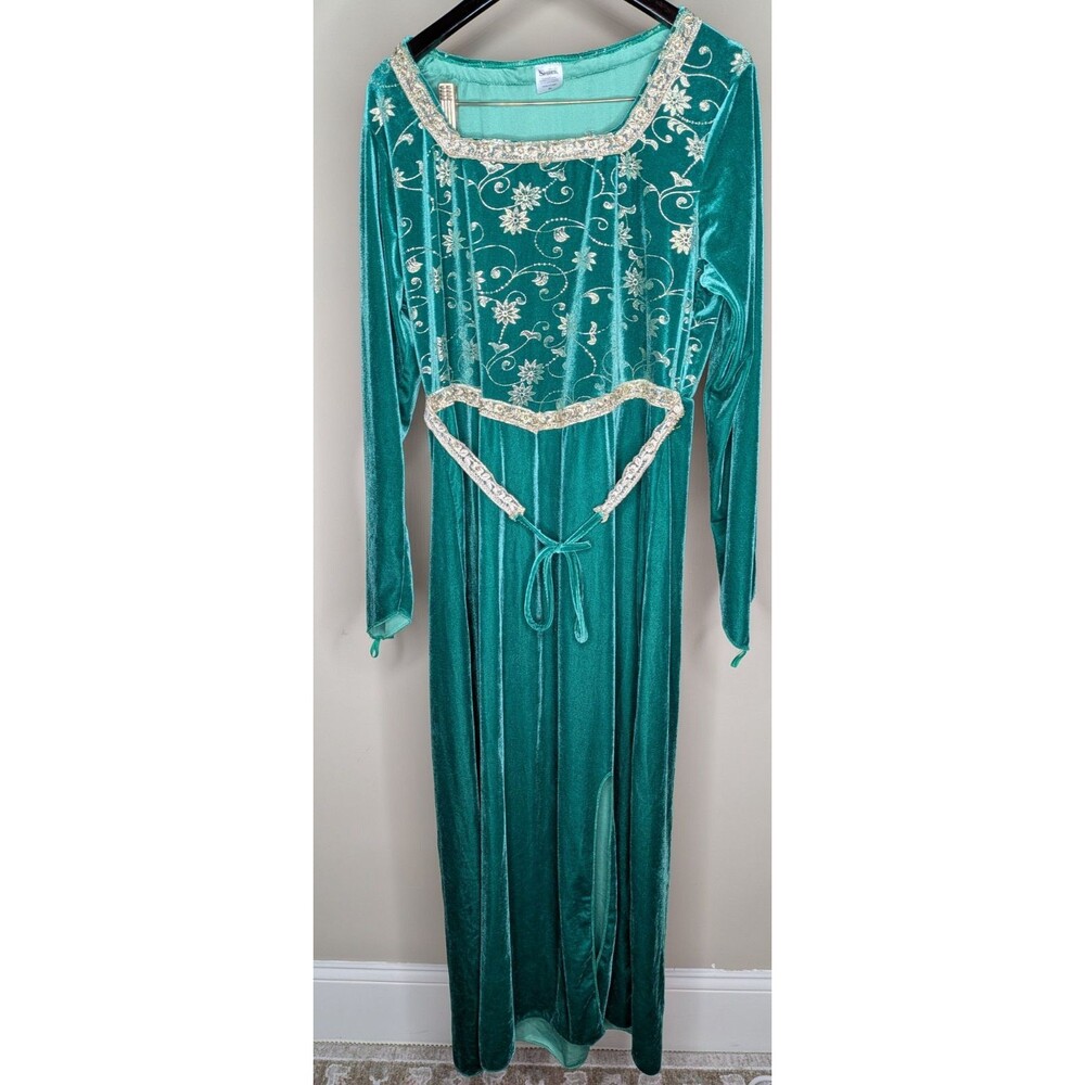 Princess Fiona Costume Adult Women Green Velvet Shrek Cosplay Dress Halloween XL